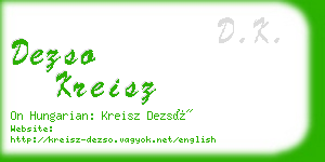 dezso kreisz business card